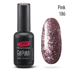 Гель-лак PNB 186 (розовый глиттерный)