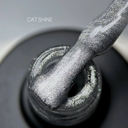 SAGA гель лак  хрустальная кошка CAT SHINE (серебро)