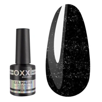 Гель лак OXXI №205 (черный с серебряными блестками)