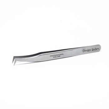 Пинцет для ресниц  Desing Lashes топорик L (сатин)